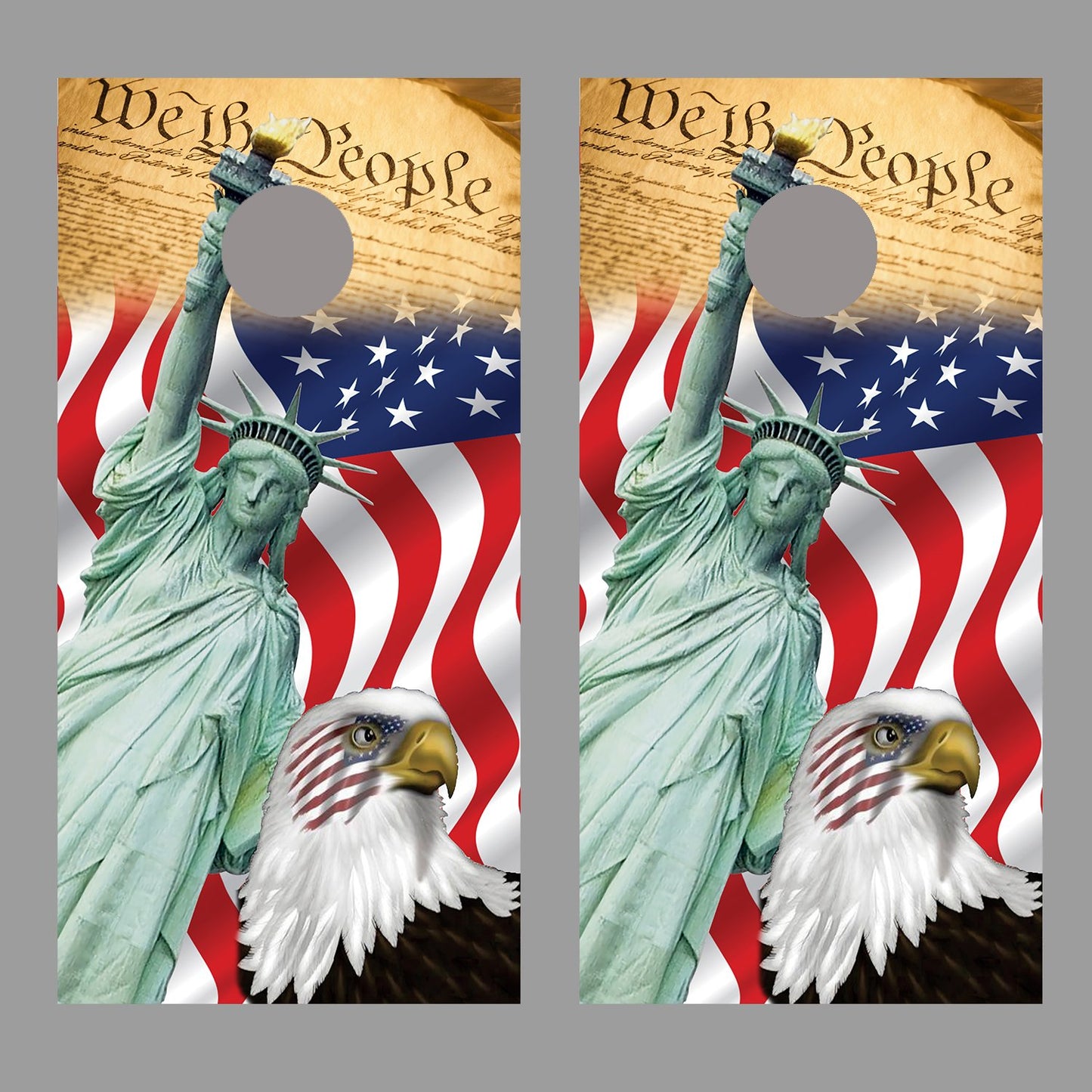 American Flag Cornhole Wrap Aged Style Board Decal