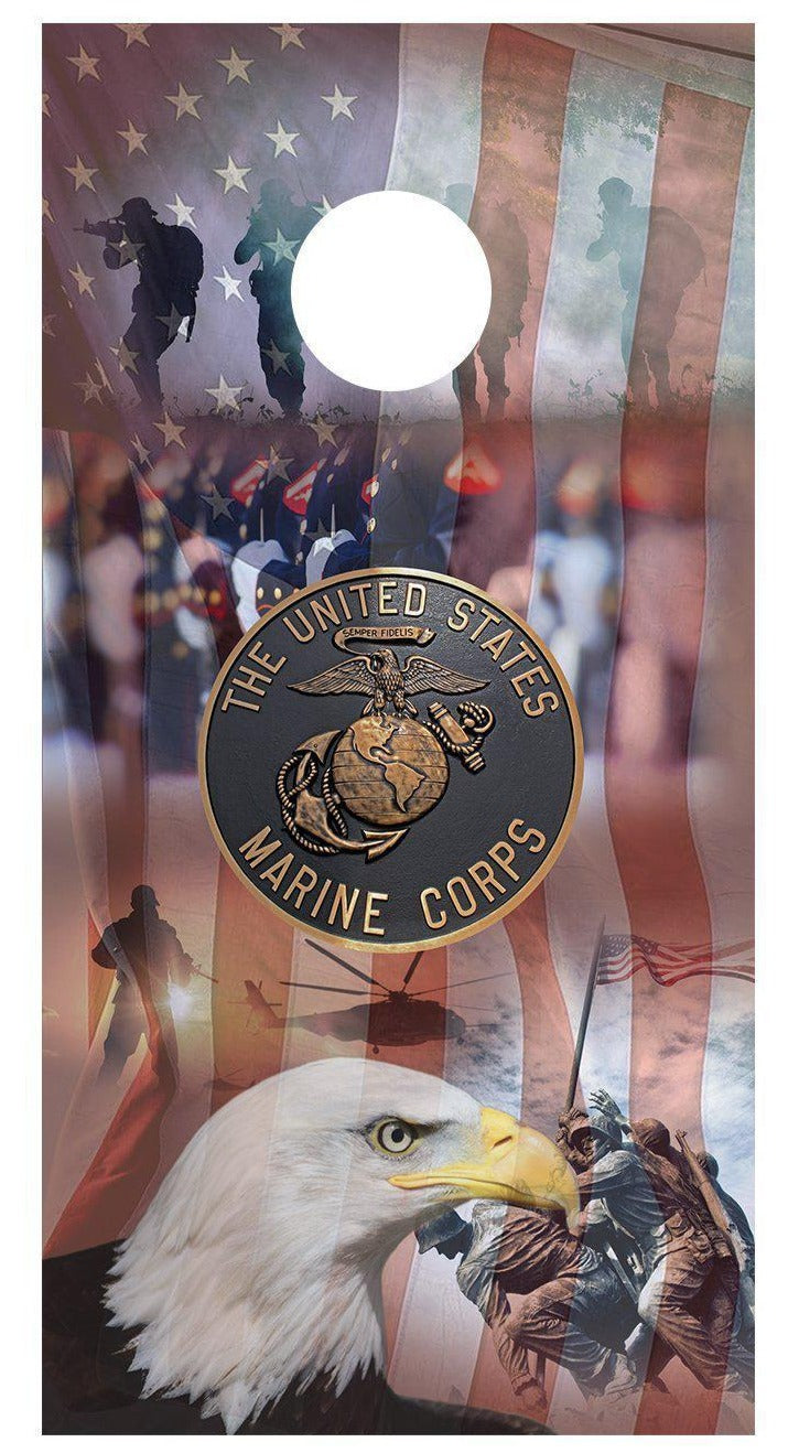 US Marines Cornhole Board Decal Wraps