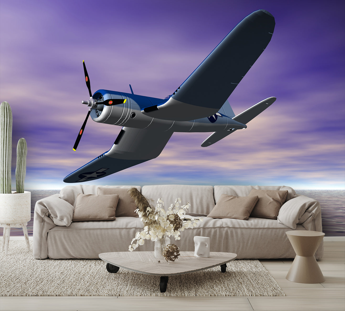 wall mural view on wall