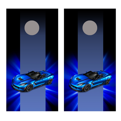Corvette Design B Corn Hole Decal Wrap