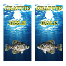 Crappie Hole Fishing Cornhole Board Decal Wrap Sticker - Let's Print Big