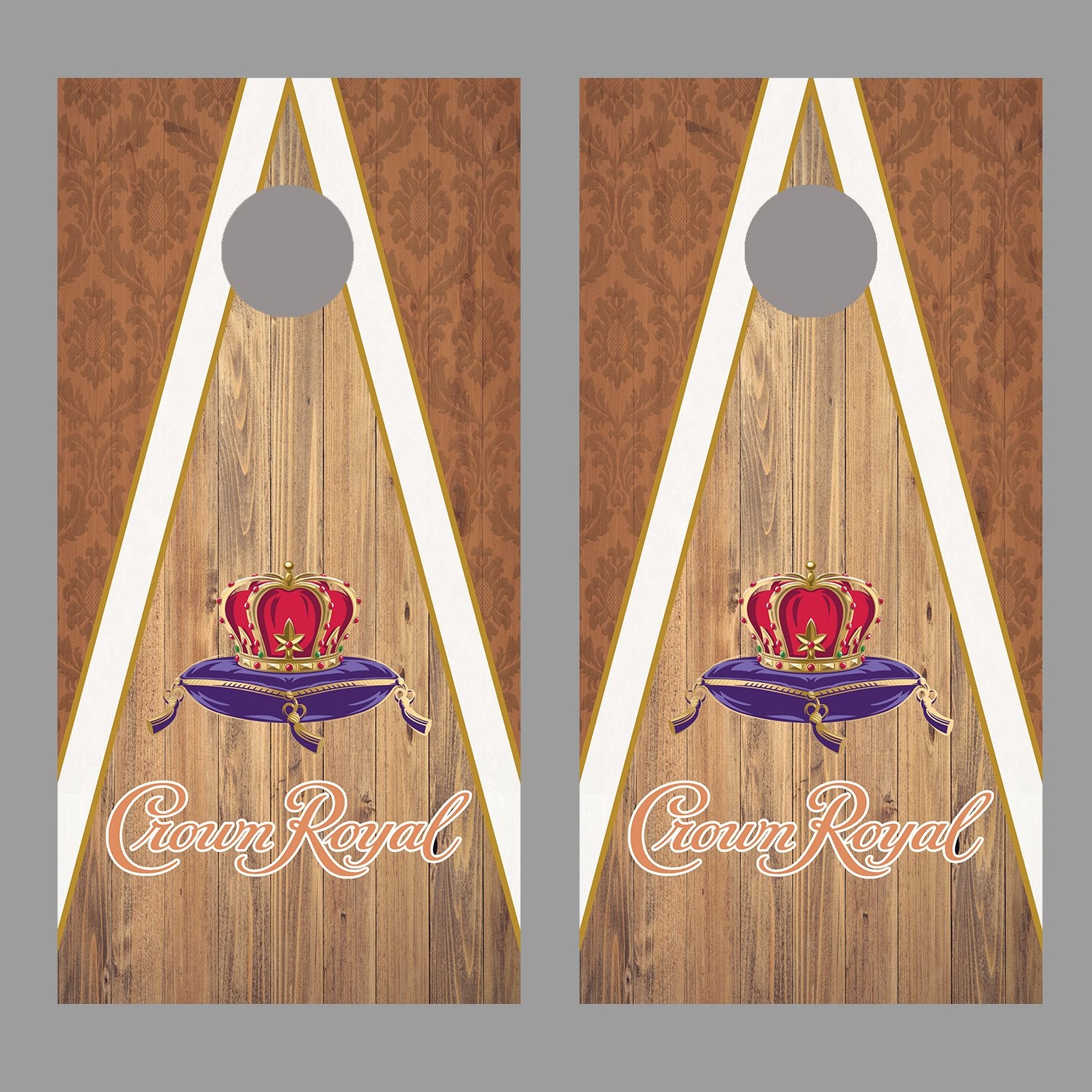 Crown Royal cornhole skins Peach Board Decal Wraps set