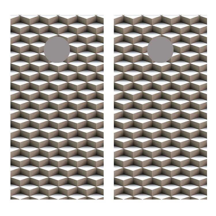 Cube Illusion Cornhole Board Decal Wraps