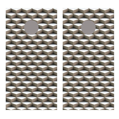 Cube Illusion Cornhole Board Decal Wraps