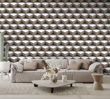 Cube Illusion Wall Mural