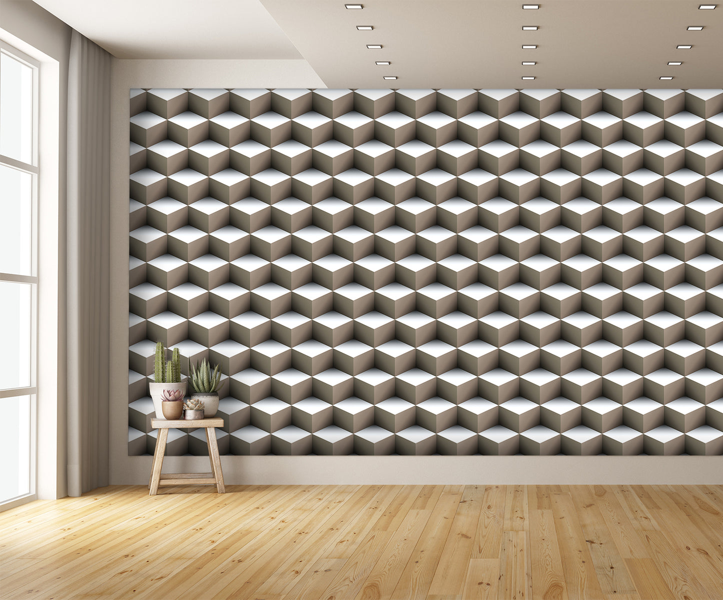 Cube Illusion Wall Mural