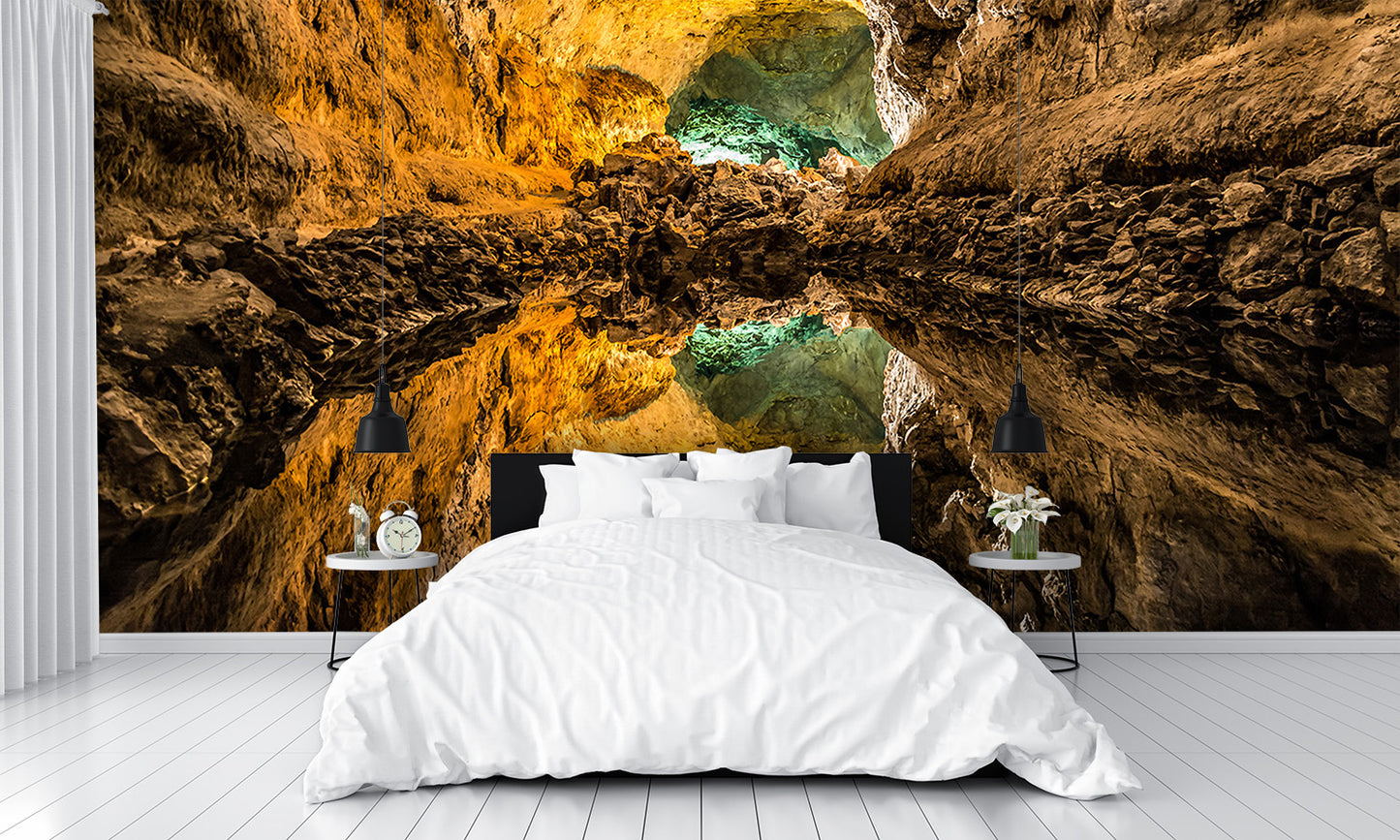 Cueva de los Verdes Lava Tube on Lanzarote Island Wall Mural
