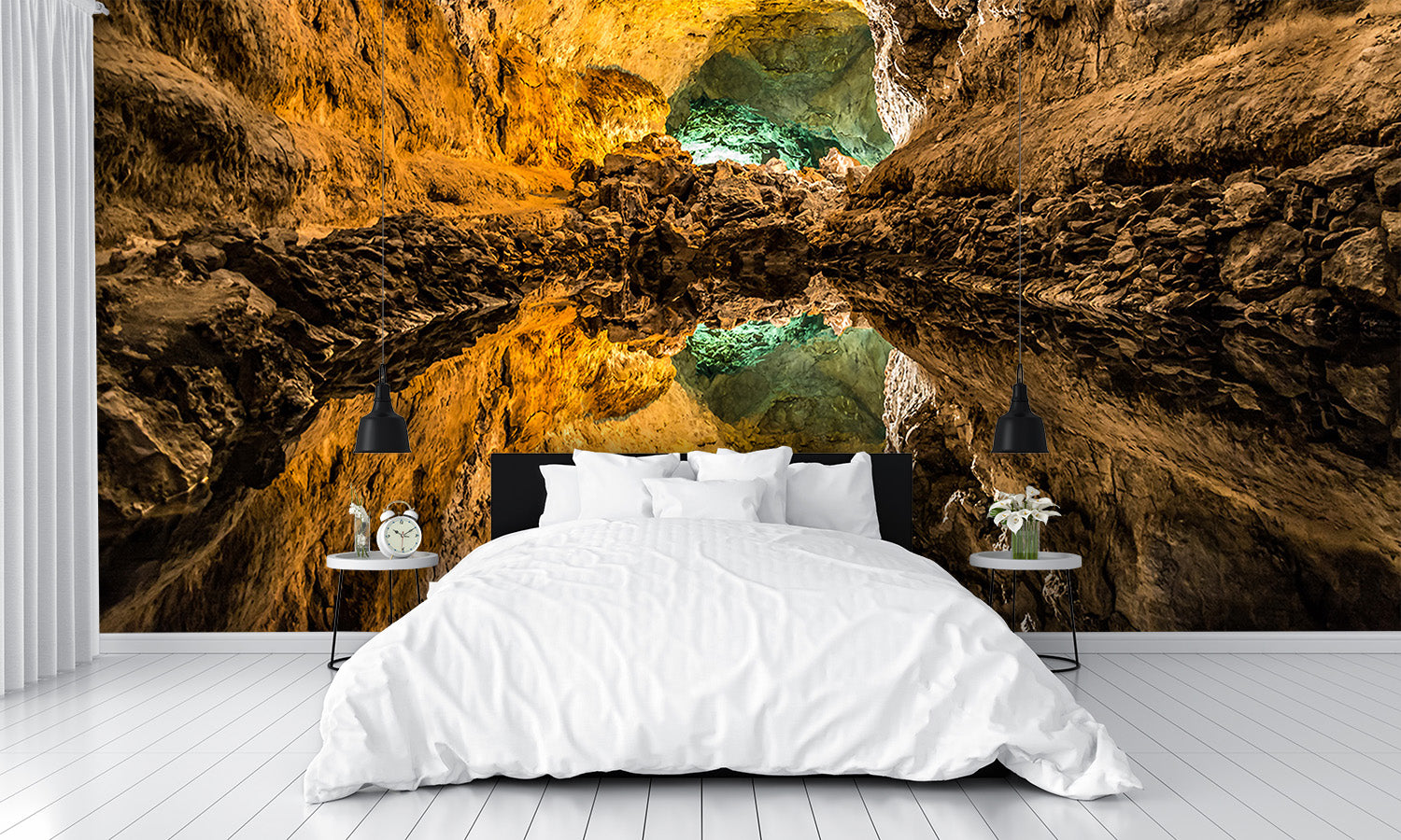 Cueva de los Verdes Lava Tube on Lanzarote Island Wall Mural