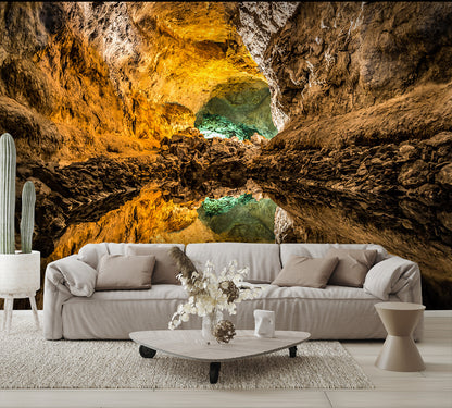 Cueva de los Verdes Lava Tube on Lanzarote Island Wall Mural