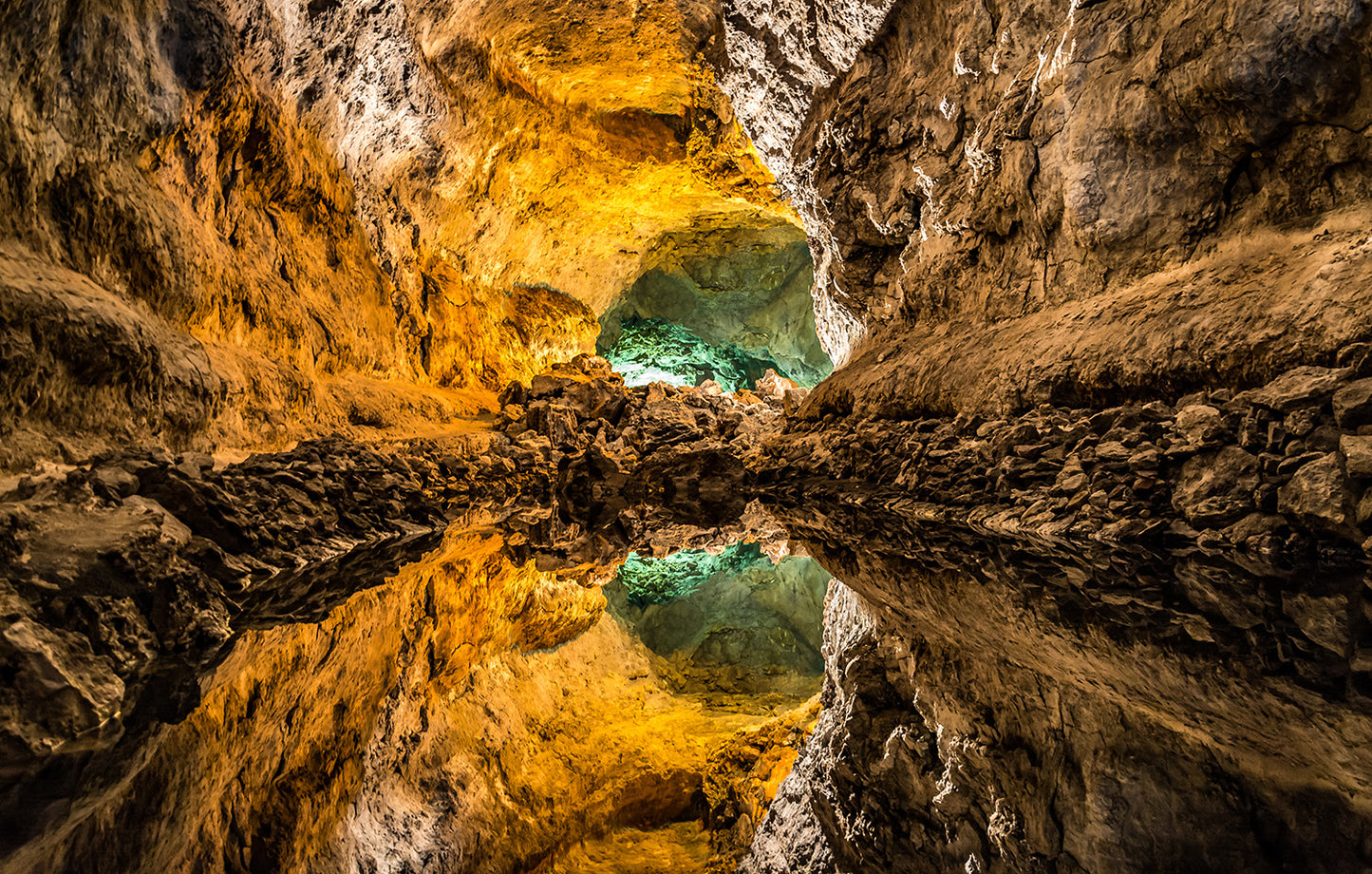 Cueva de los Verdes Lava Tube on Lanzarote Island Wall Mural