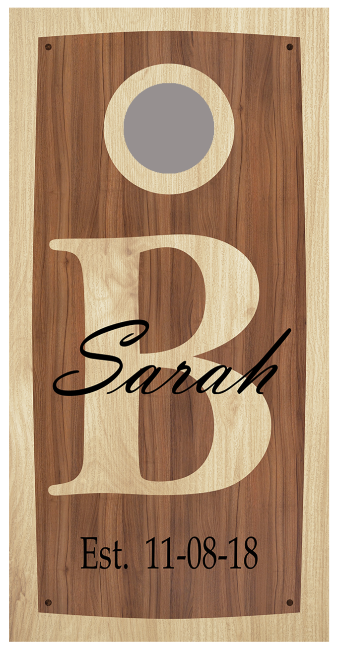 Custom Monogrammed Wedding Cornhole Board Decal Wraps