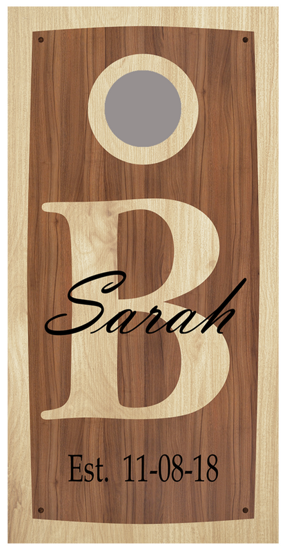 Custom Monogrammed Wedding Cornhole Board Decal Wraps