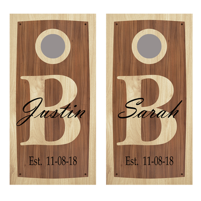 Custom Monogrammed Wedding Cornhole Board Decal Wraps