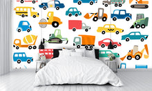 Cute Cartoon Cars Vector Illustration Wall Mural