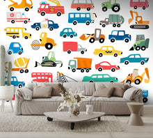 Cute Cartoon Cars Vector Illustration Wall Mural