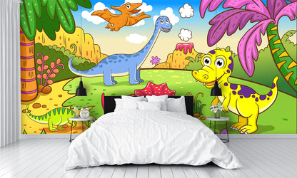 Cute Dinosaurs Wall Mural