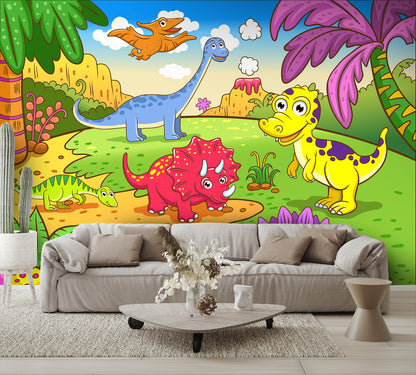 Cute Dinosaurs Wall Mural