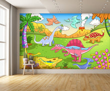 Dinosaurs in Prehistoric Scenes Wall Mural