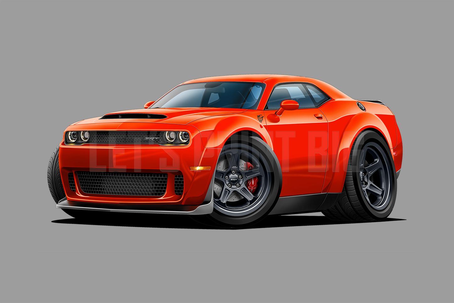 Car Art Challenger SRT Demon Cartoon Wall Decal