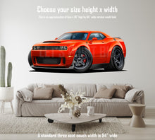 Car Art Challenger SRT Demon Cartoon Wall Decal