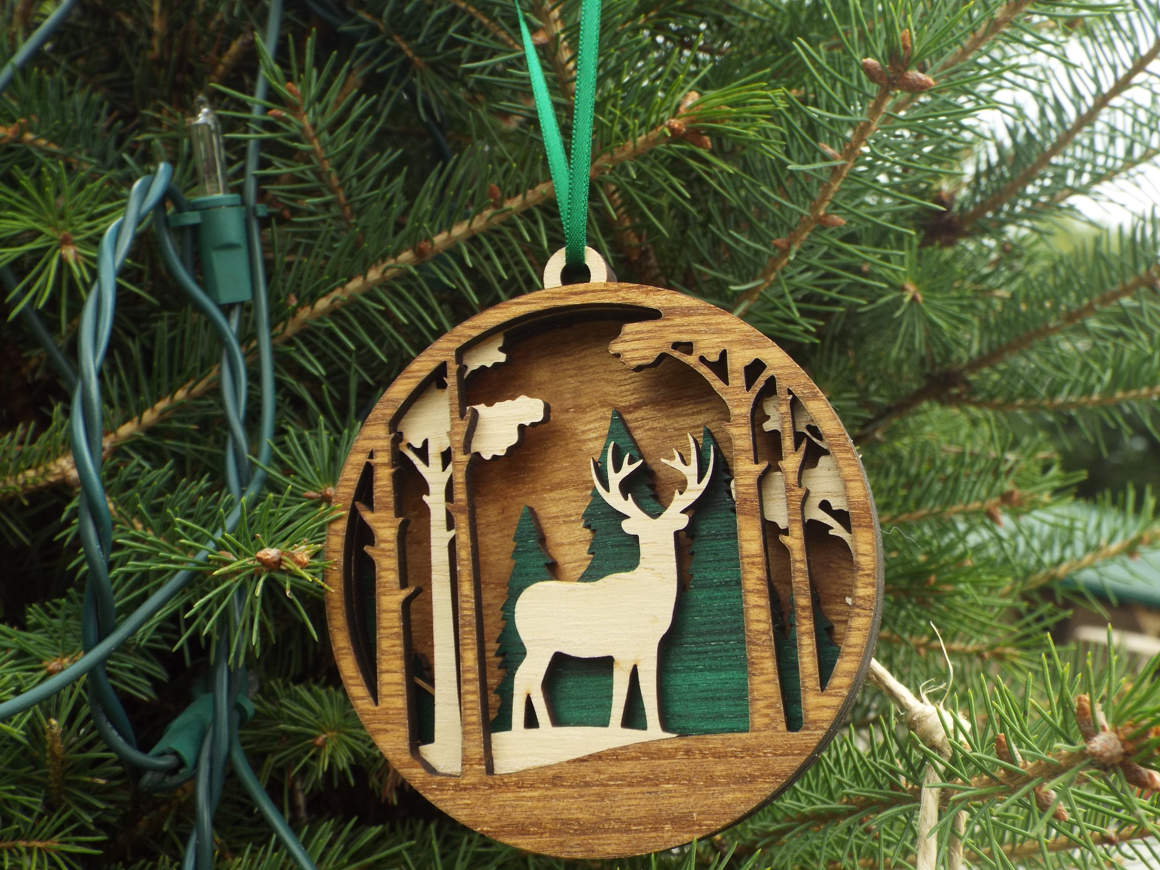 Christmas Ornament Deer in the woods