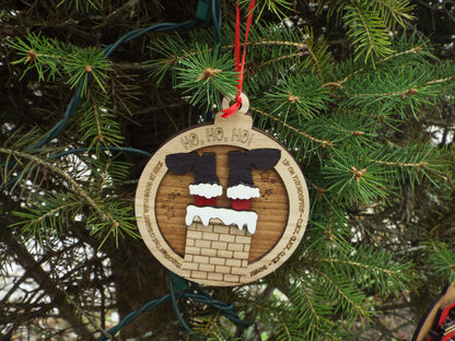 Christmas Ornament Santa Boots Chimney