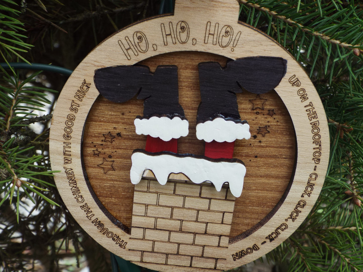 Christmas Ornament Santa Boots Chimney