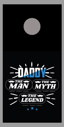 Dad The Man Myth Legend Design B Corn Hole Decal Wrap