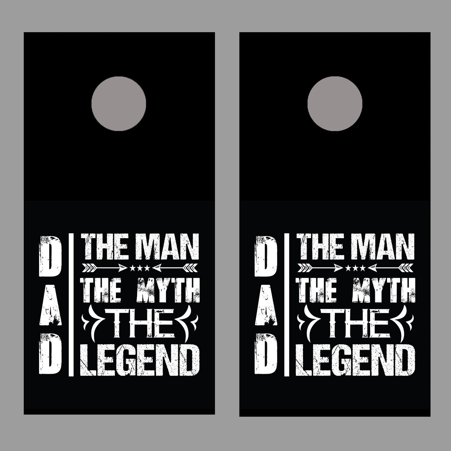 Dad The Man Myth Legend Design C Corn Hole Decal Wrap