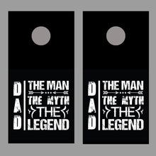 Dad The Man Myth Legend Design C Corn Hole Decal Wrap