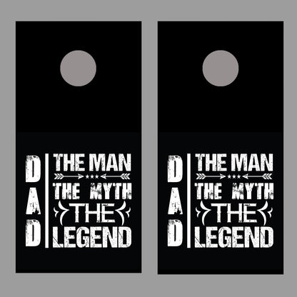 Dad The Man Myth Legend Design C Corn Hole Decal Wrap