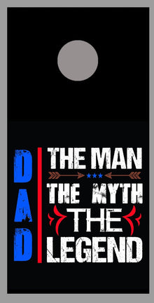 Dad The Man Myth Legend Design D Corn Hole Decal Wrap