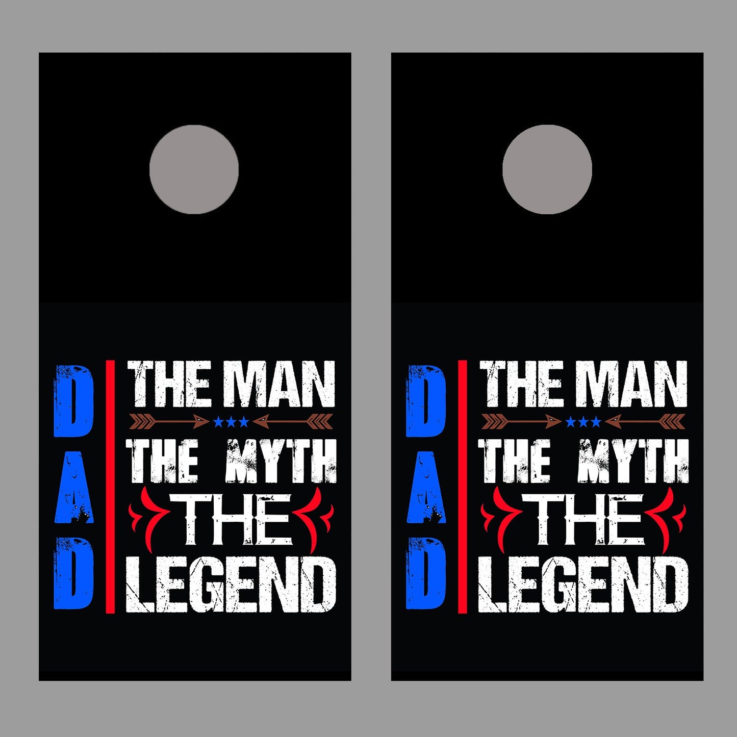 Dad The Man Myth Legend Design D Corn Hole Decal Wrap
