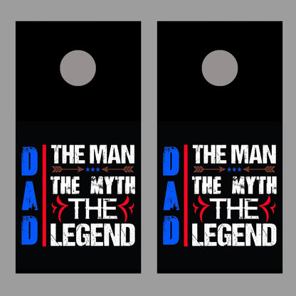 Dad The Man Myth Legend Design D Corn Hole Decal Wrap