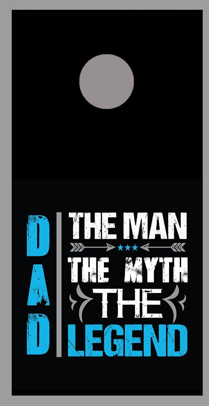Dad The Man Myth Legend Design G Corn Hole Decal Wrap