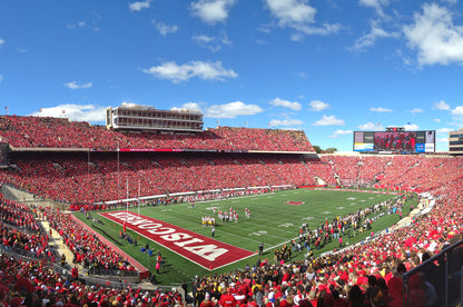 Camp Randall Stadium Day Game Blue Sky and Clouds Wall Mural
