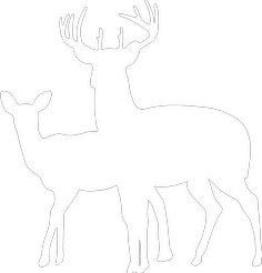 Custom Deer Silouhettes 20 Inch Wide - 1 contour cut decal
