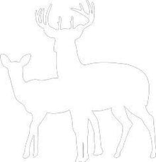 Custom Deer Silouhettes 20 Inch Wide - 1 contour cut decal