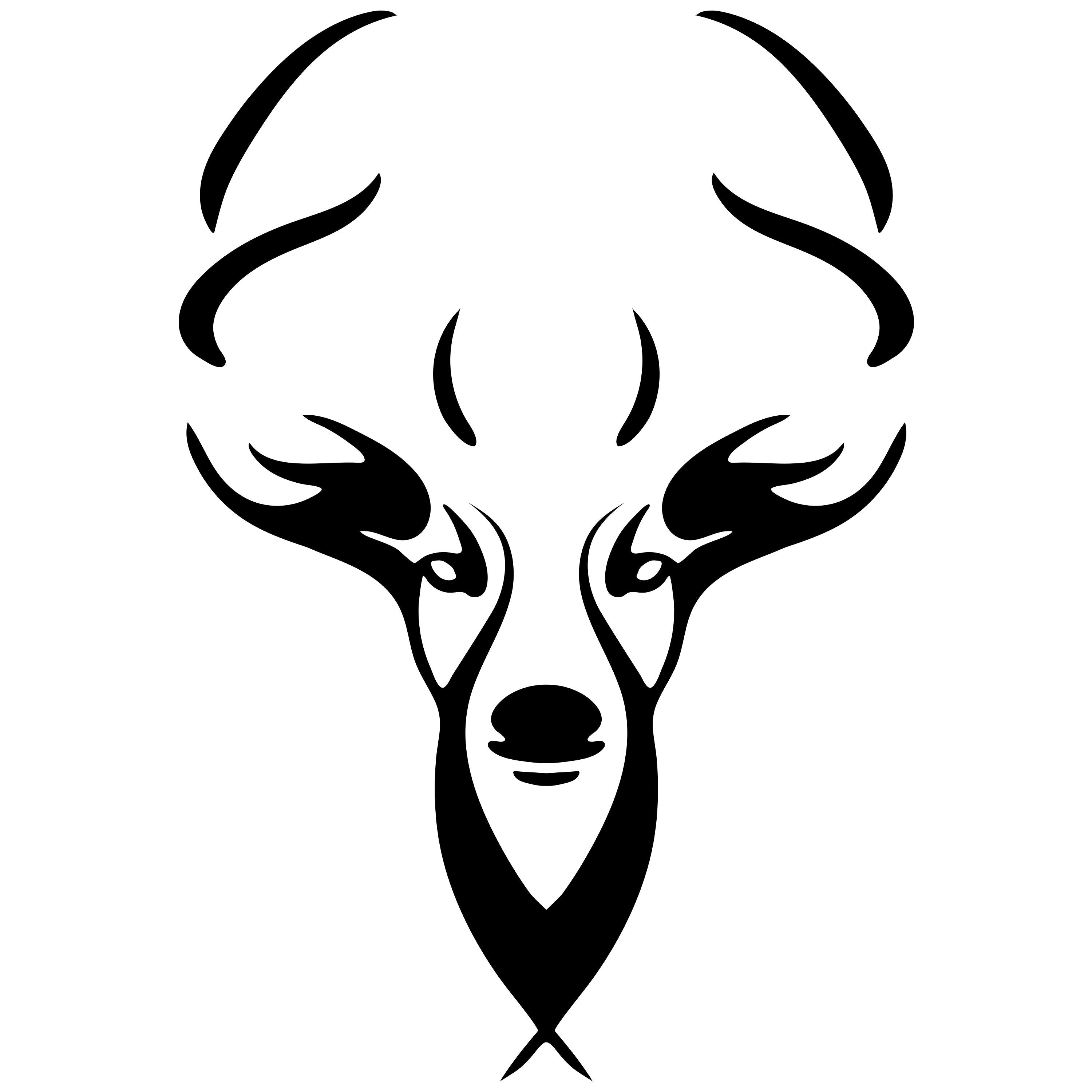 Deer Head 1 Contour Cut Decal