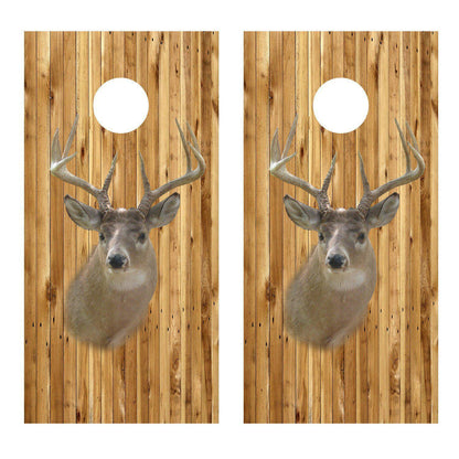Deer Buck Head on the Wall Deer Corn hole Decal Wrap