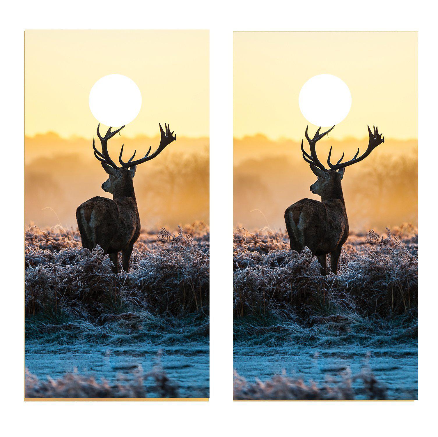 Deer in Water Design Cornhole Board Decal