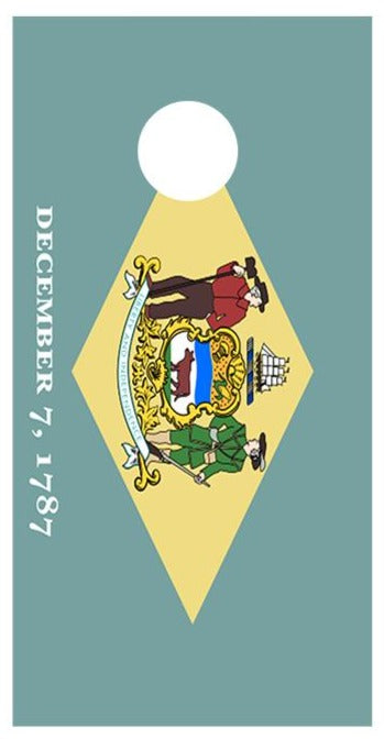 Flag of Delaware Cornhole Decal Wrap