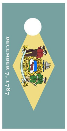 Flag of Delaware Cornhole Decal Wrap