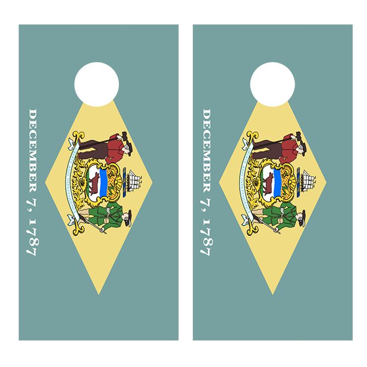 Flag of Delaware Cornhole Decal Wrap