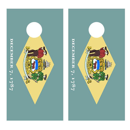 Flag of Delaware Cornhole Decal Wrap