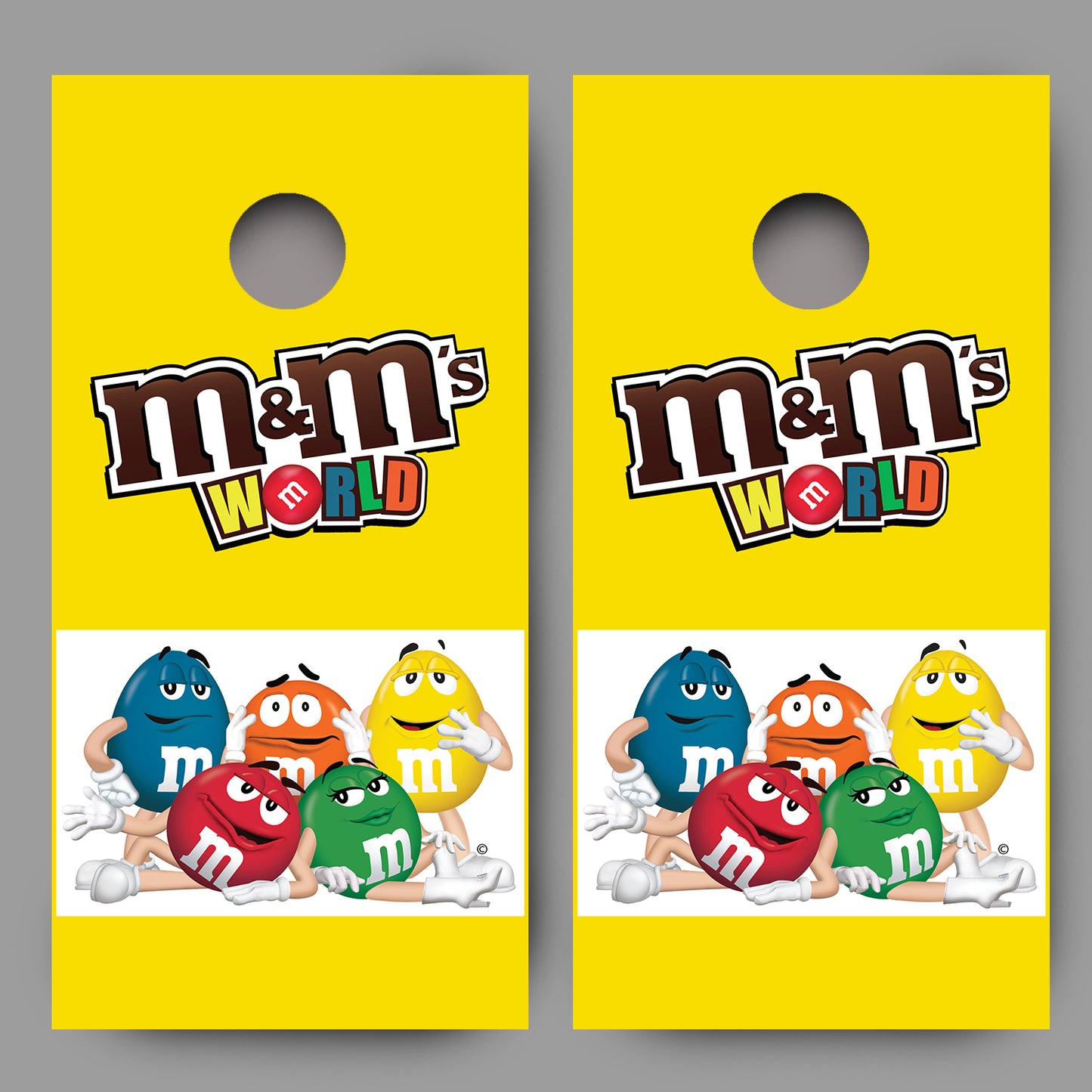 M&Ms Yellow Cornhole Decal Wraps