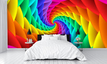 Digital Art Abstract Rainbow Spiral Background Wall Mural