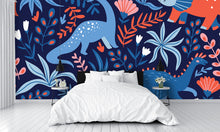 Dinosaurs and Tropical Leaves Wall Mural