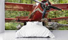 Dinosaurs and Biplane Wall Mural