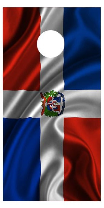 Flag of Dominican Republic CornHole Decal Wrap
